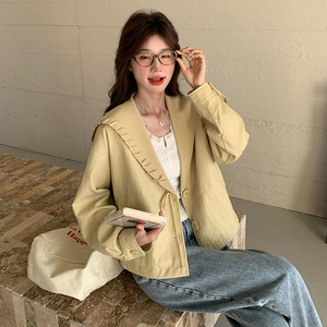 连帽短款外套女早春秋2025新款短款小个子miu系甜美夹克上衣图片