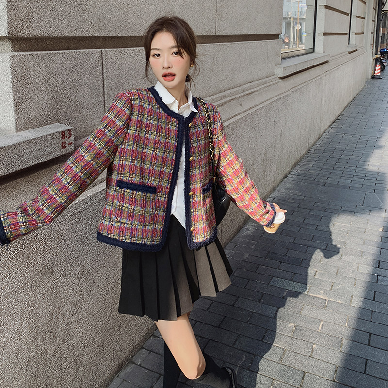 现货主推2025秋季新款韩版小香风气质小外套C057-2360-P140-K198,女装短外套,2C057