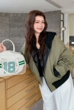 黑色两面穿韩版学院棒球服夹克女秋新款小个子黑色美式皮衣外套，女装短外套，2C353