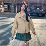 现货春秋款拼色休闲外套简约百搭2C353--8615--p125--k188，女装短外套，2C353