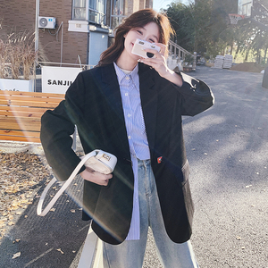 黑色烫钻西装外套女2025年春季新款韩系设计感时髦洋气小个子西服图片