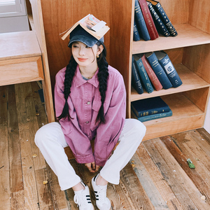 紫粉色复古减龄牛仔短外套女2025春秋季新款韩版休闲显瘦夹克上衣图片