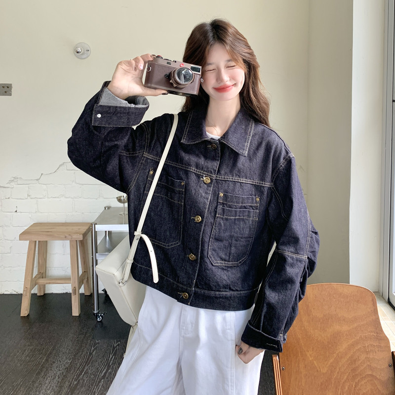 韩系气质牛仔外套女2025秋新款今年流行超好看小个子休闲百搭夹克,女装短外套,2C215