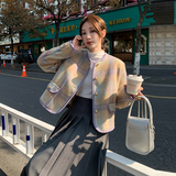 气质感格子小香风羽绒服女秋冬2025新款超火好看高级小众轻薄外套，女装羽绒服，2C057