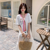 可爱减龄白色连衣裙女2025年夏季新款韩系复古设计感休闲显瘦长裙，女装连衣裙，2C238