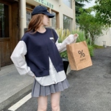 学院风假两件卫衣女2025秋季新款韩版减龄设计感小众宽松长袖上衣，女装卫衣/绒衫，2C012