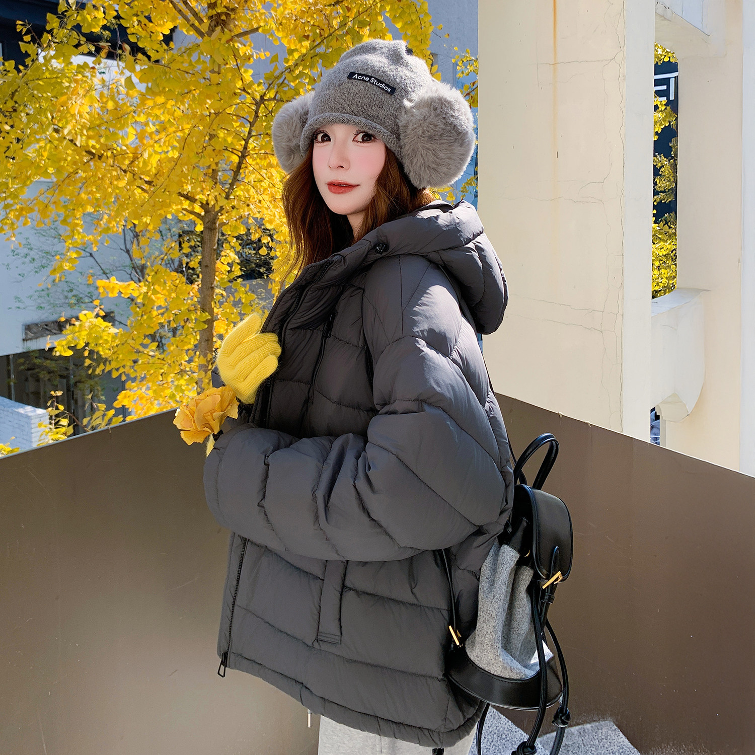 泡芙排骨羽绒服女2025冬季新款短款90白鸭绒加厚连帽保暖显瘦外套,女装羽绒服,2B154