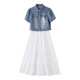 2025夏季新两件套牛仔套装RF2C90-6843#-P145-K218，女装套装/套裙，2C290