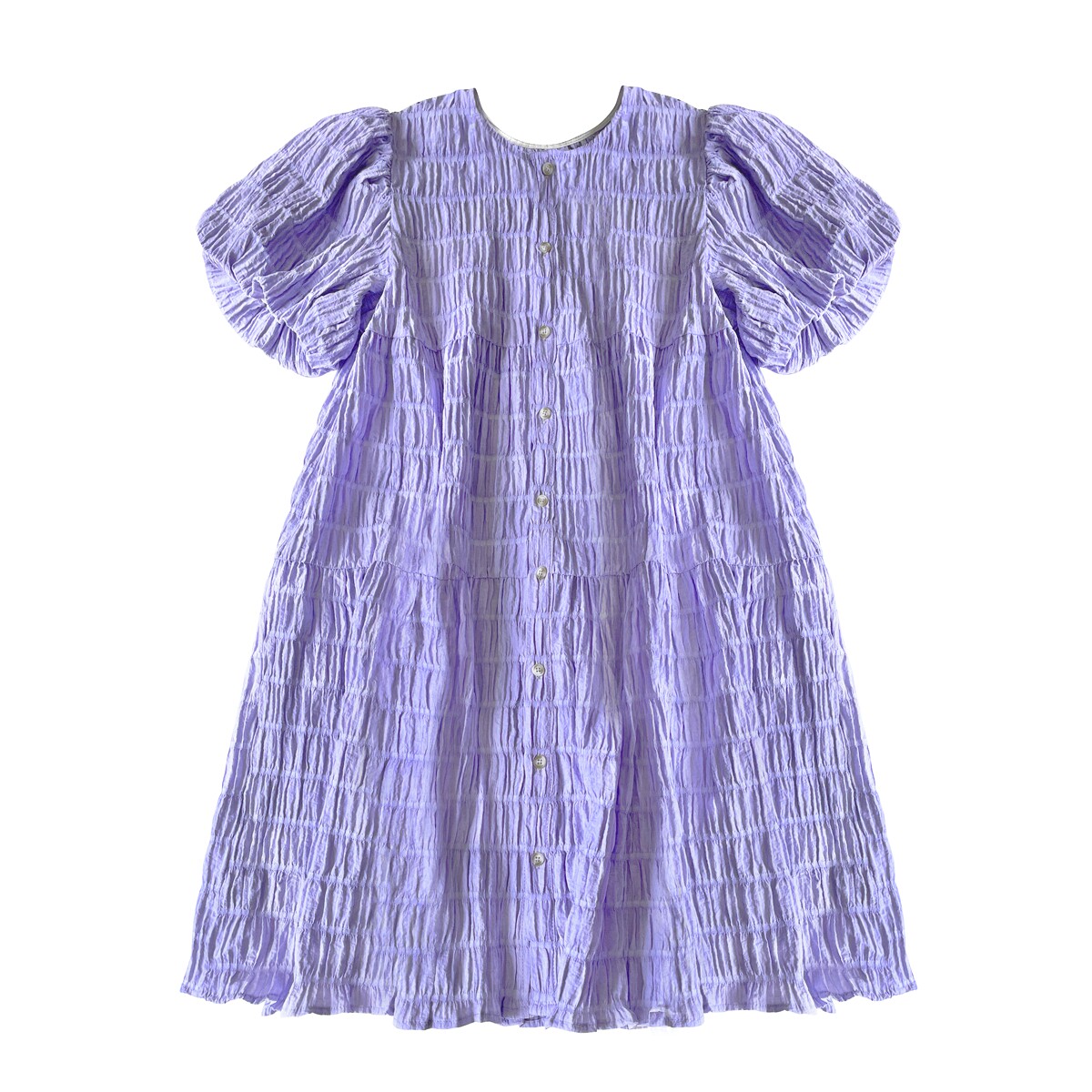 【大货已出】定制肌理感紫鸢花海泡泡袖连衣裙6616-p120-k178,女装连衣裙,2C137