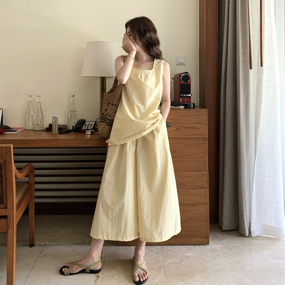 大方简约风背心阔腿裤两件套2C327-8805-p150-K200,女装套装/套裙,2C327