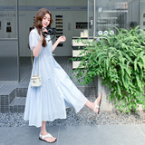 2026新款夏季纯色清凉减龄排扣POLO领连衣裙2569-P135控198，女装连衣裙，2D009