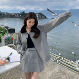 小香风复古休闲格子套装女秋季2025新款小个子穿搭外套短裙两件套，女装套装/套裙，2C053