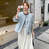2025新款现货牛仔拼格子外套2c277-6615-p145-K229，女装短外套，2C277