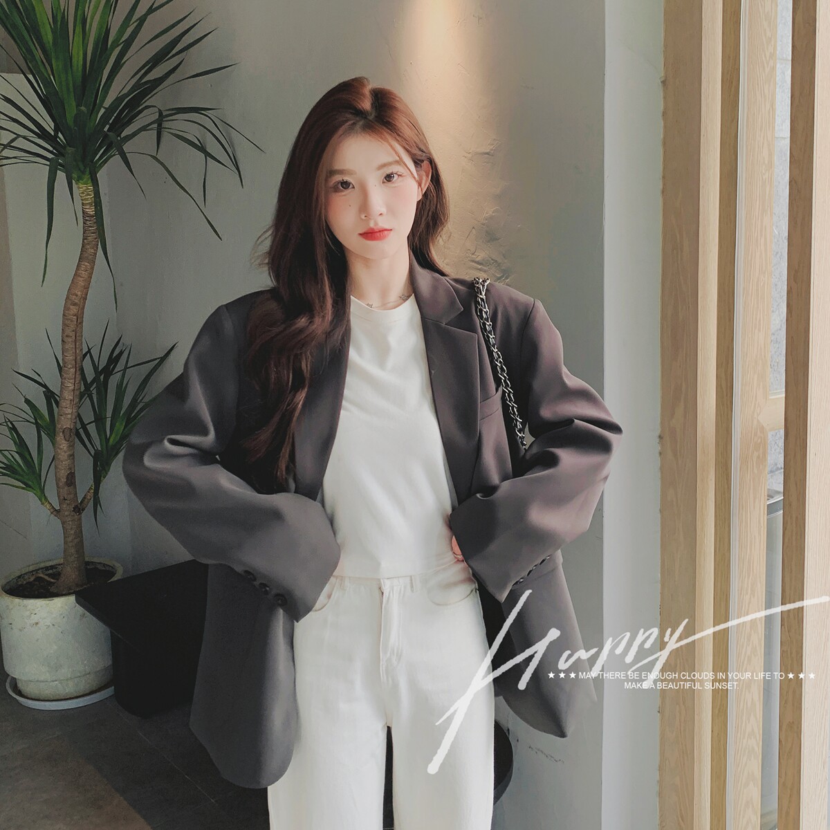 高级感灰色西装外套女春秋2025新款美拉德显瘦气质洋气休闲西服,女装西装,2C137