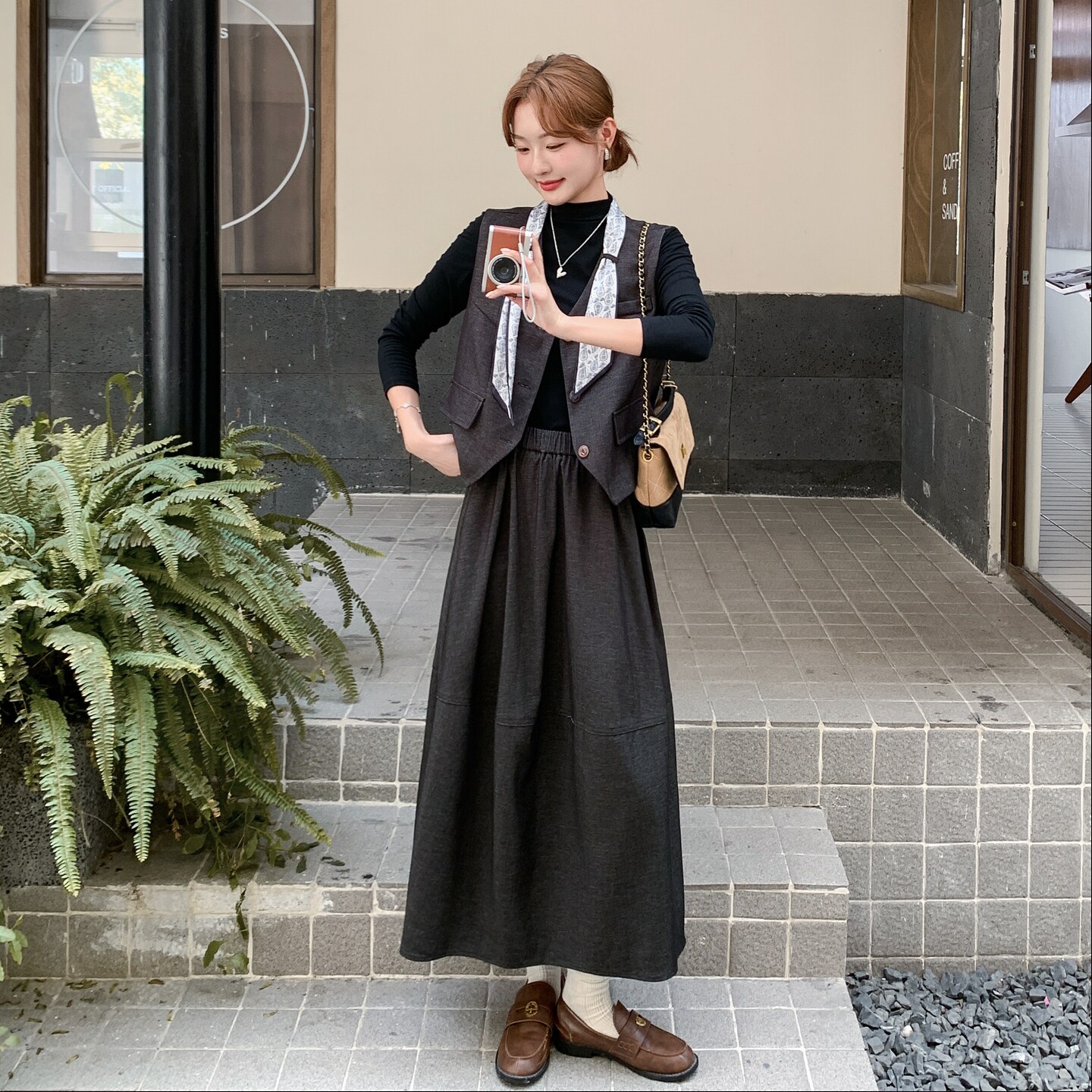 大货马甲+黑T+半裙三件套+丝巾赠送2C206-L598-P185-K268,女装套装/套裙,2C206