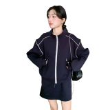 现货藏青色设计感卫衣+半身裙两件套2C206-L139-P155-K218，女装套装/套裙，2C206