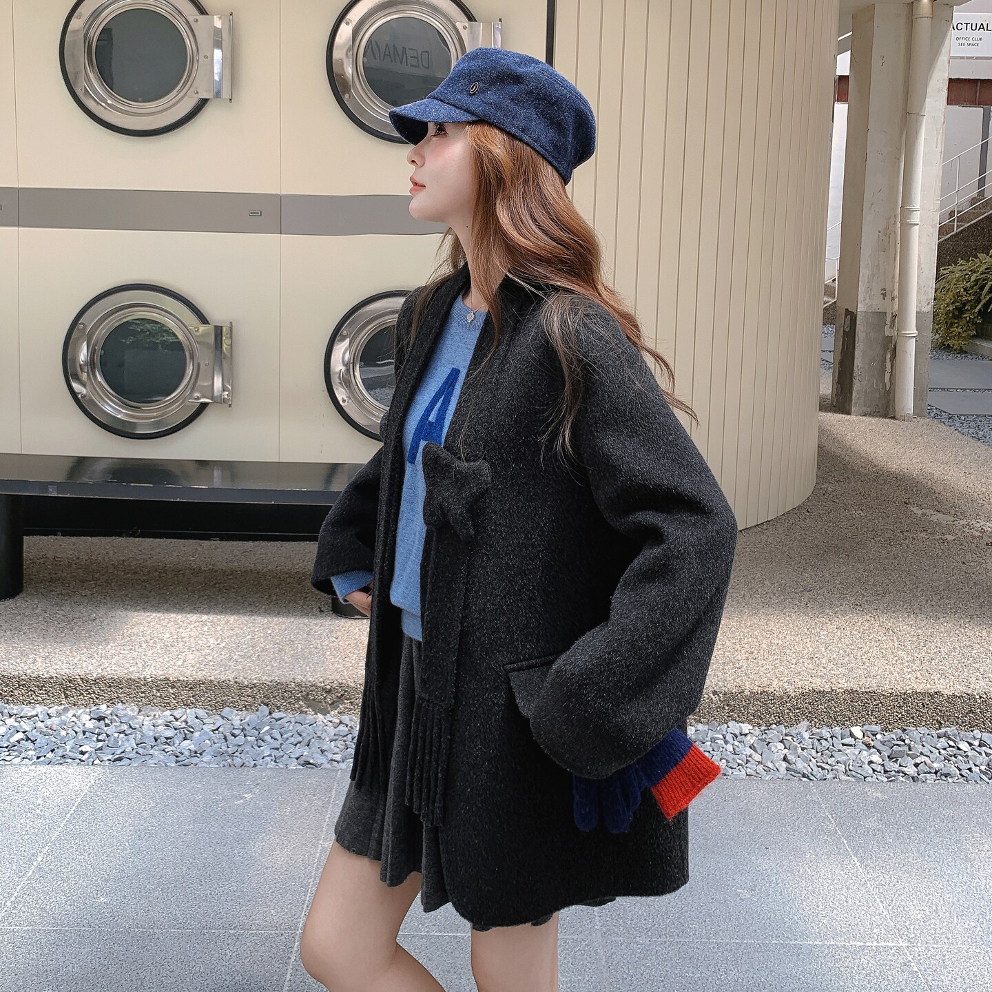 【现货】山羊绒双面羊绒大衣D252P285K398,女装毛呢外套,2D008