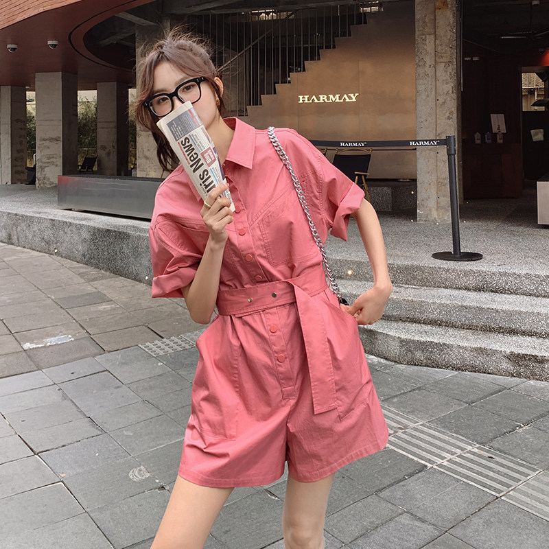 现货!【2C037719P100K158】夏季短款工装休闲连体裤女,女装休闲裤,2C037