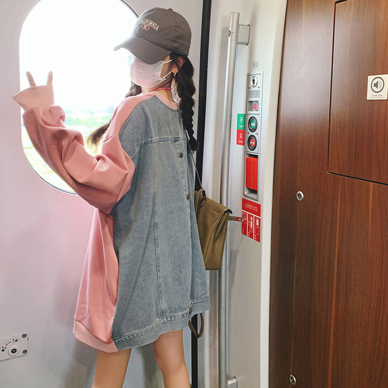 主推数据好小心机后背扣牛仔拼接卫衣裙1088-P135K188,女装卫衣/绒衫,2C069