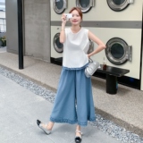 港风复古花边阔腿裤套装女夏2025新款绝美俏皮又酷又飒穿搭两件套，女装套装/套裙，2C227