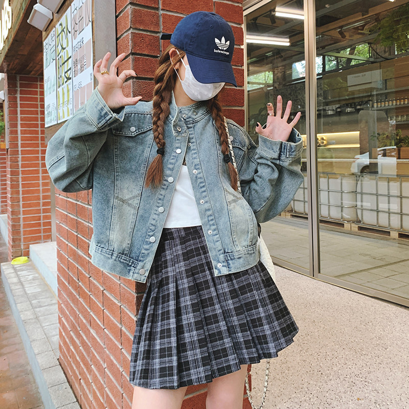 【24春】复古港风BF短款牛仔外套2C069-1020-P125K178,女装短外套,2C069