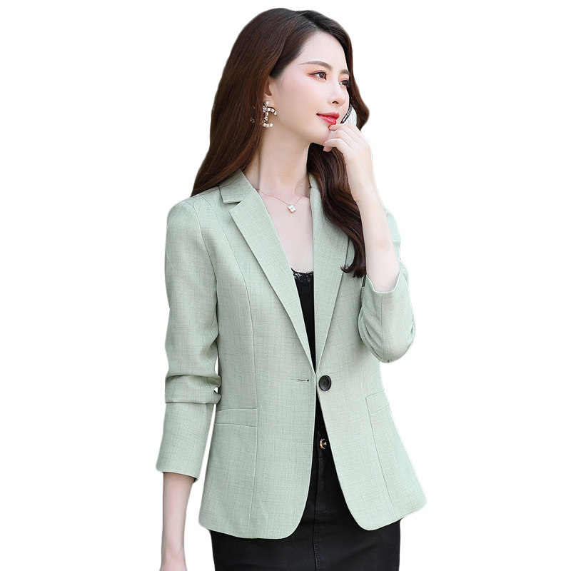 小西装女短款外套2025春秋新款时尚气质收腰显瘦修身职业女士西服,女装西装,英标秀（1C119）
