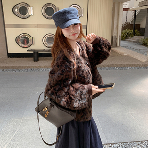 新中式国风盘扣小众设计羊羔毛外套女2025秋冬季新款休闲减龄外套图片
