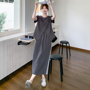 法式复古轻熟风收腰连衣裙女2025夏季浪漫设计感气质显瘦淡人长裙图片