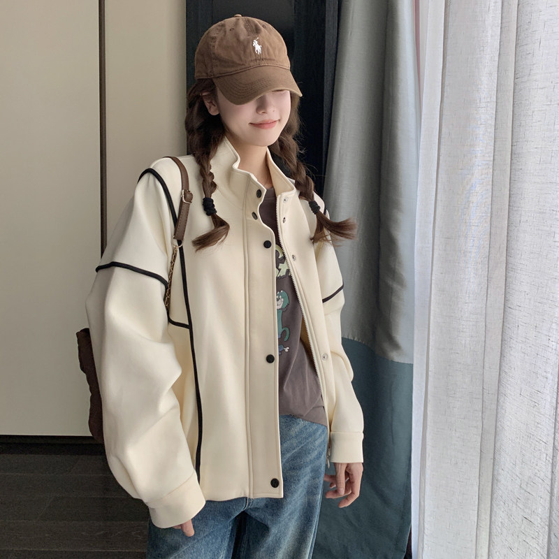 2025春季短款针织外套棒球服#8502P145控198图片