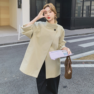 韩系系带立领短款风衣女秋季2025新款高级感气质大衣今年流行外套图片