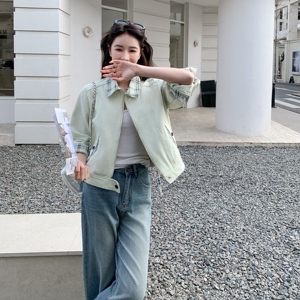档口现货/格子拼接撞色休闲百搭牛仔外套2C233-908-P145-K248图片