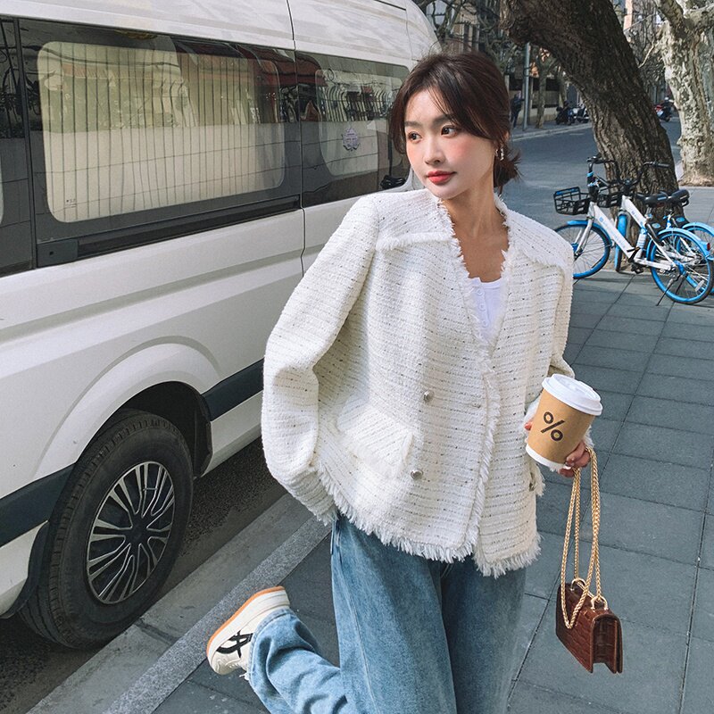 法式小香风外套女春秋2025新款小个子高级感轻熟风御姐名媛气质,女装短外套,2C053