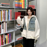 档口现货2025春秋新款女装休闲牛仔拼接风衣外套8905-p135-k188，女装短外套，2C266