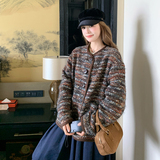 咖色条纹小香风外套女小个子2025秋新款法式百搭减龄今年流行开衫，女装短外套，2C323