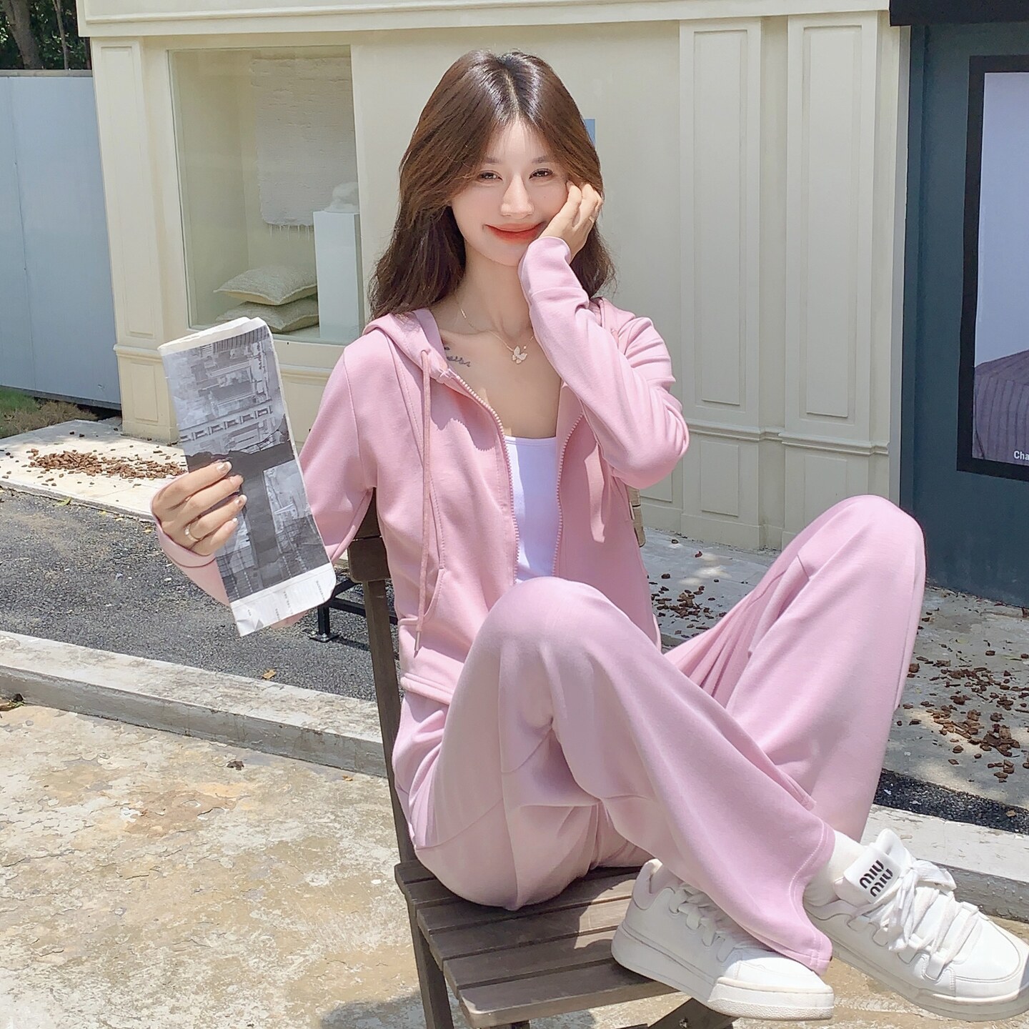 【现货】元气少女系粉红运动套装088-7759P175K248,女装套装/套裙,2C088
