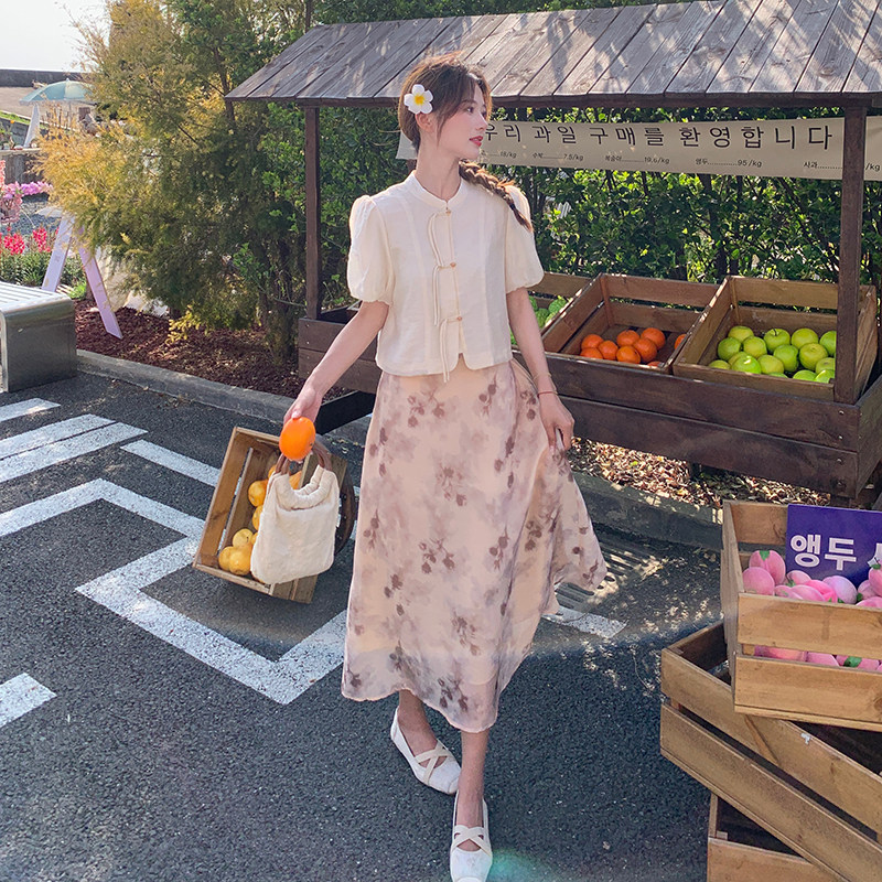 现货：24年夏装新款新中式风版型两件套装裙2C135-5056P145K208,女装套装/套裙,2C135