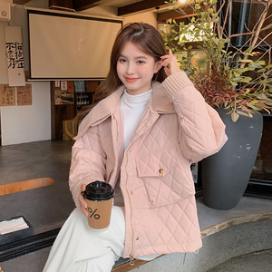 现货:冬装新款毛线大领子羽绒棉棉服2C135-2396P155K238图片