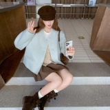 【现货】小香风双面尼短款外套D205P195K278，女装毛呢外套，2D008