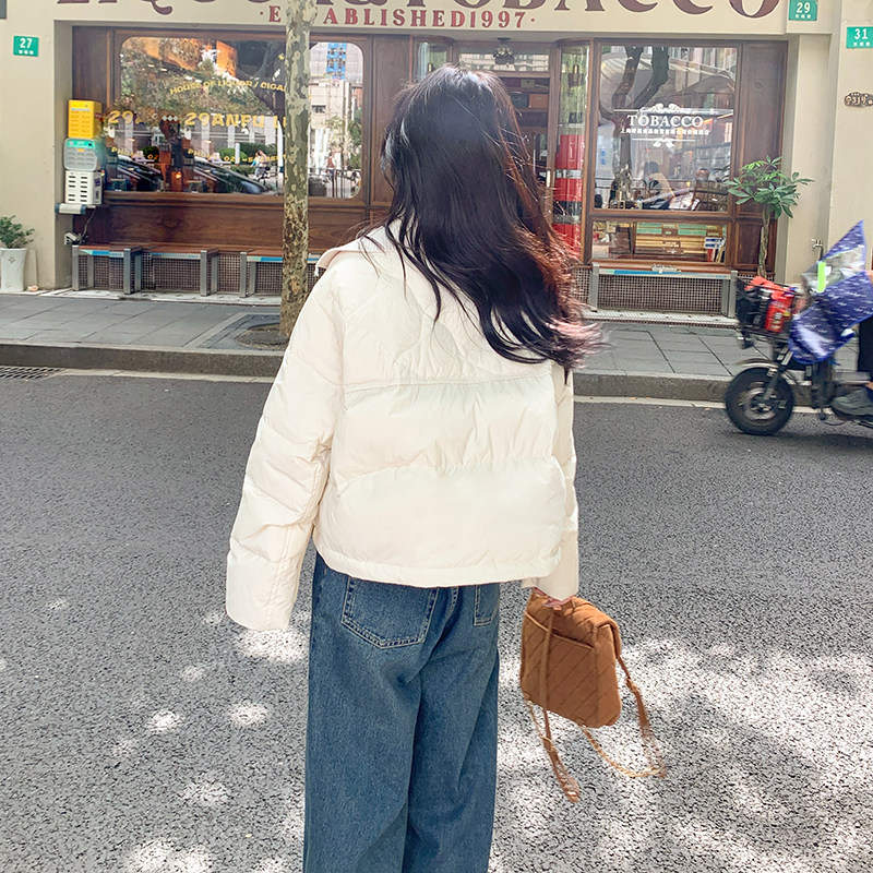 2025年新款现货主推毛线拼接短款羽绒服2C087-907P275K385,女装羽绒服,2C087