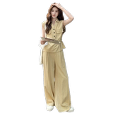 现货！现货！现货！收腰设计背心+百搭长款2C212-G108-P155-K208，女装套装/套裙，2C212