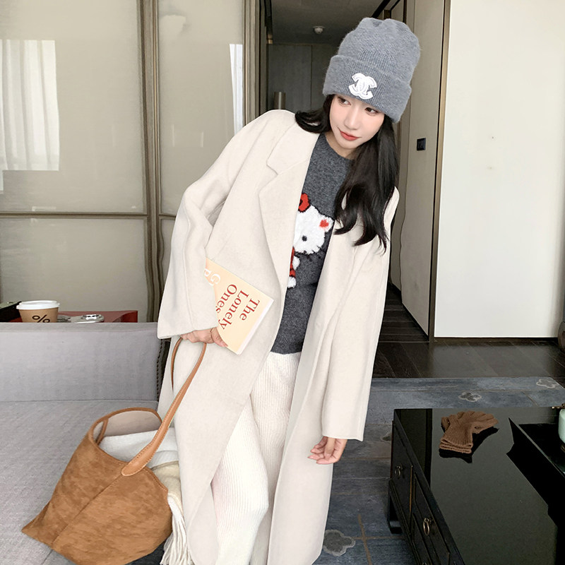 现货70毛双面羊绒大衣外套女,女装毛呢外套,2C269