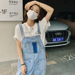 现货牛仔背带裤5656p105k158图片