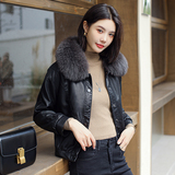 现货加绒加厚皮衣棉服可脱卸真狐狸毛领2C233-8126-P205-K299，女装皮衣，2C233