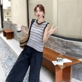 现货：夏装新款时尚针织无袖上衣阔腿裤两件套2C135-8870P155K228，女装套装/套裙，2C135