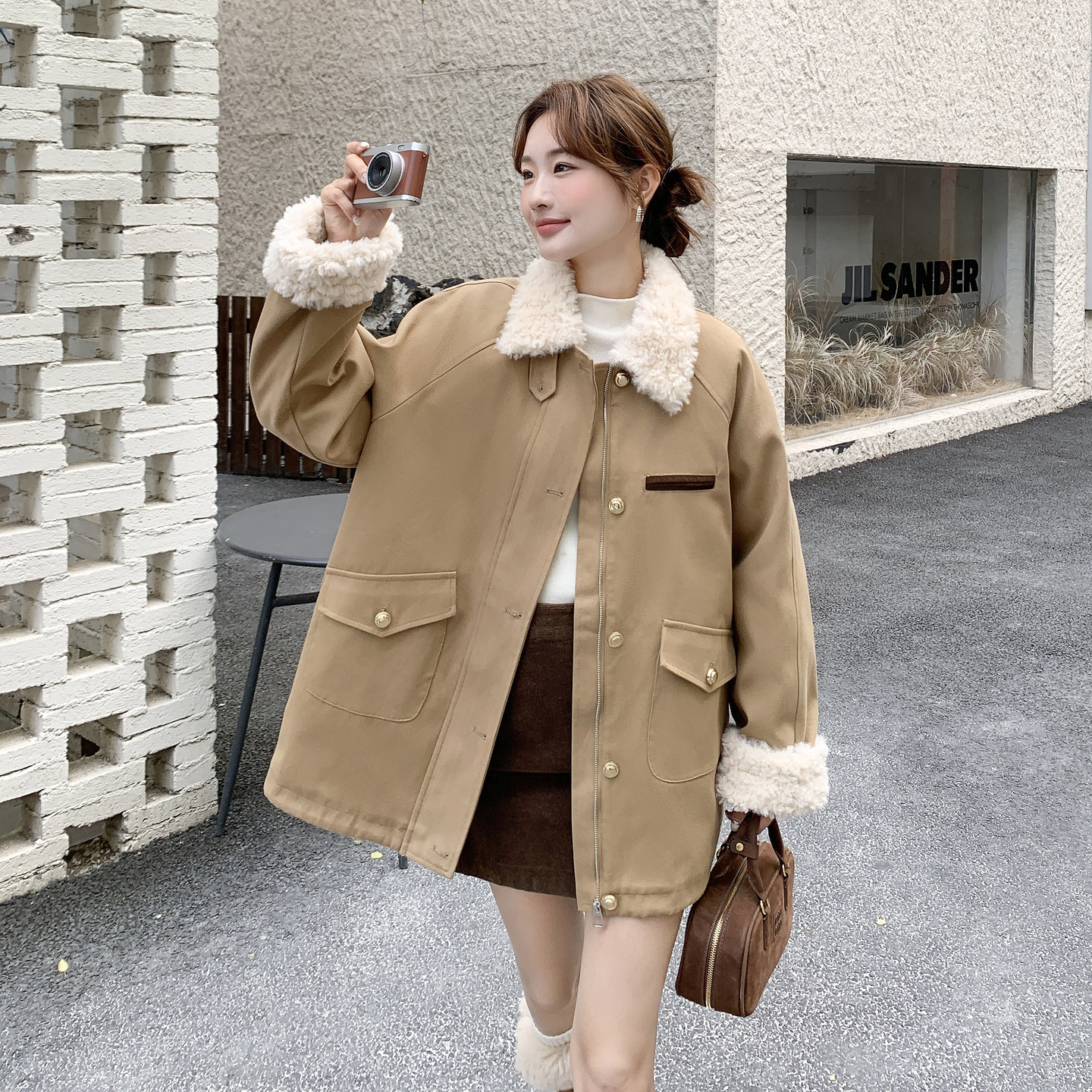 现货！现货！毛绒拼接派克羽绒服2C212-G193-P225-K328图片