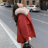 韩版加厚保暖毛领派克服棉衣女2025冬季新款显瘦加绒连帽工装棉服，女装棉衣/棉服，衣珂纱朗