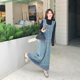 韩系复古破洞牛仔套装女2025秋季新款设计感马甲内搭半身裙三件套，女装套装/套裙，2D043