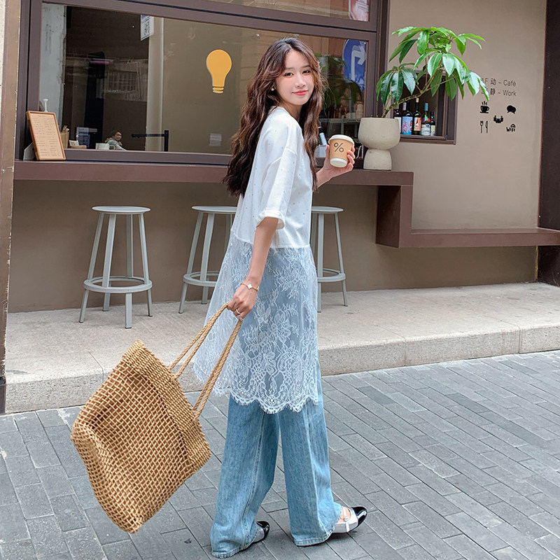 2025新款春装现货重工烫钻蕾丝屁帘打底衫2C087-25831-P110-K173,女装蕾丝衫/雪纺衫,2C087