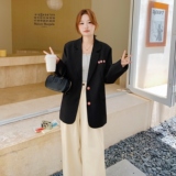 现货！黑色休闲小西装外套女春秋气质小众西服2C325-501P145K208，女装西装，2C325