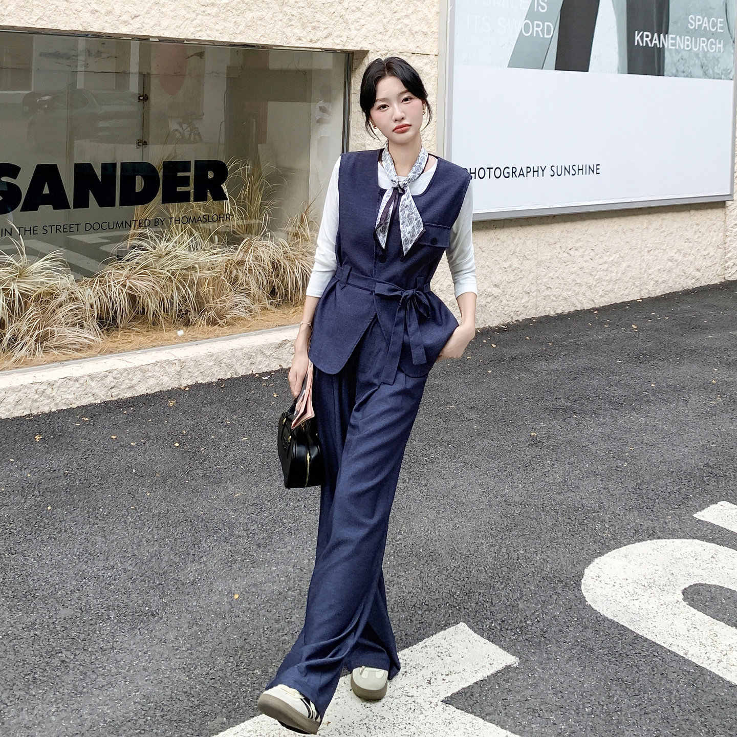 2026春秋季新款三件套配丝巾RF2C29-6866-P195-K295,女装套装/套裙,2C290